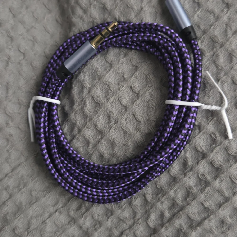 Braided 3.5mm Auxiliary Audio Cable — Blue, Green, Purple, Pink